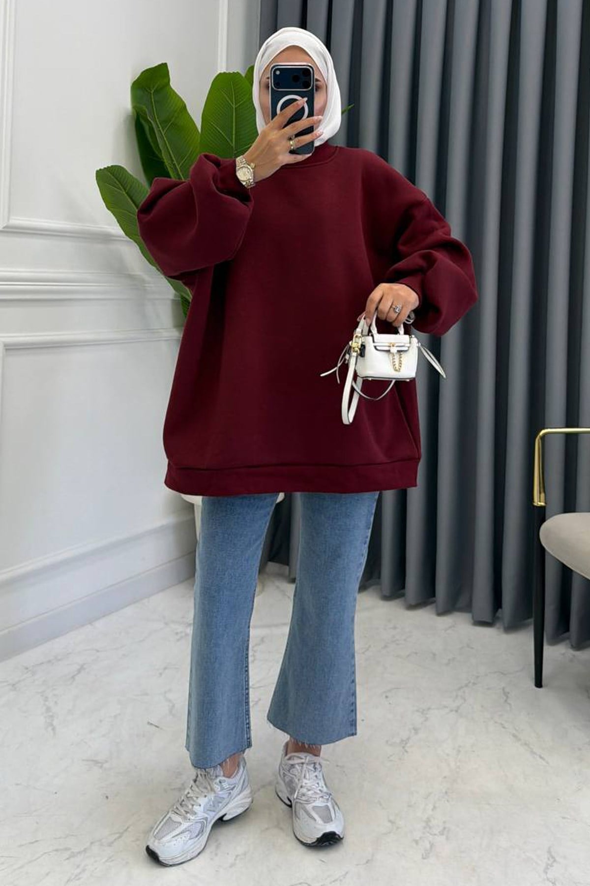 OVERSİZE SWEAT BORDO