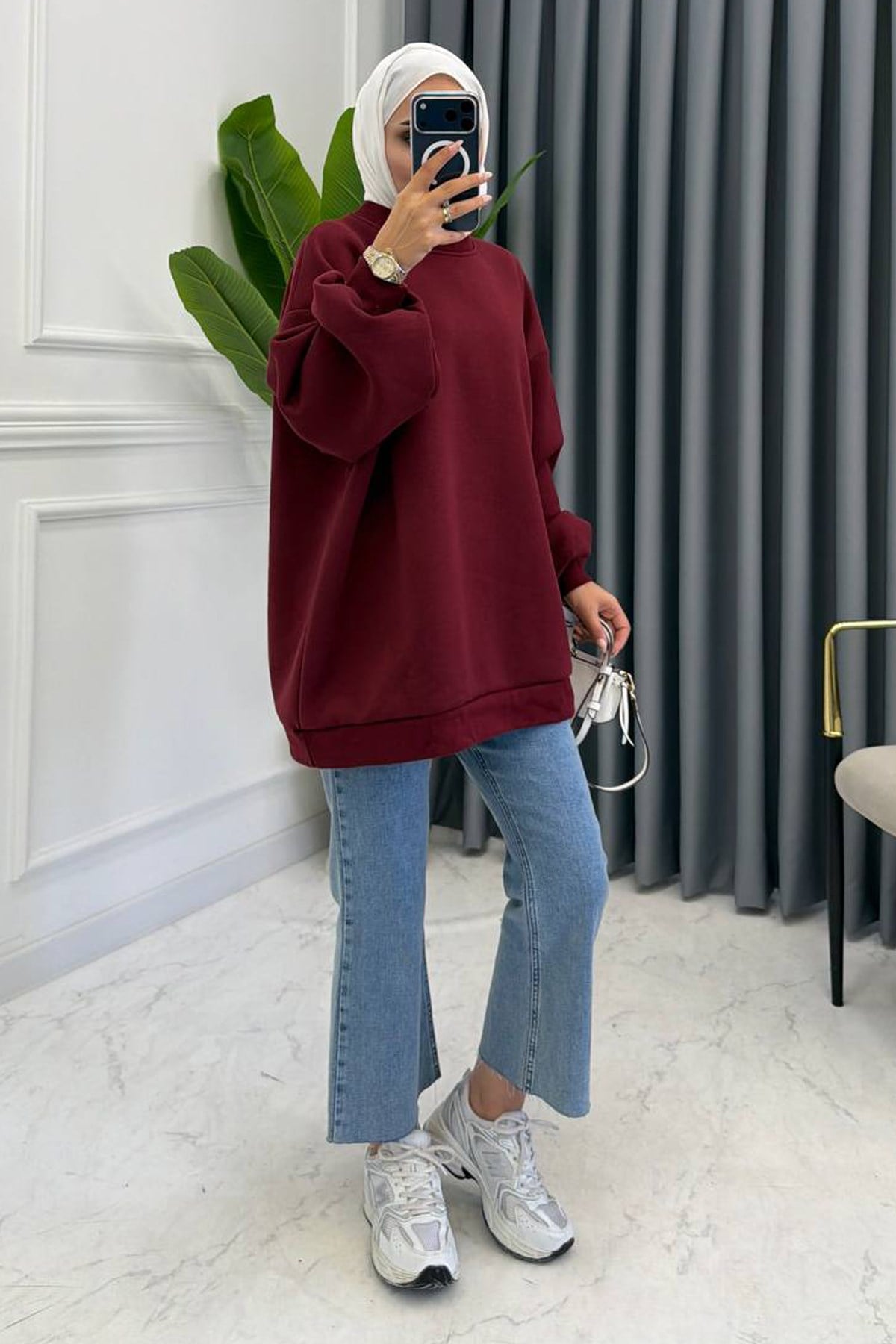 OVERSİZE SWEAT BORDO