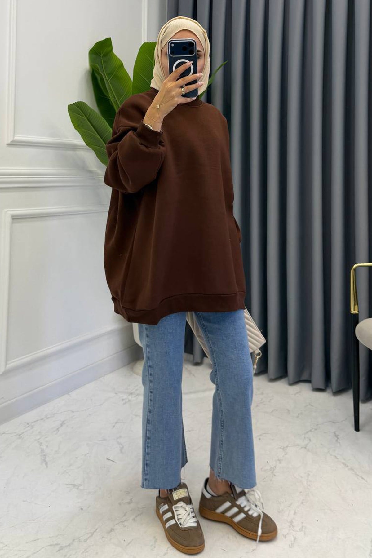 OVERSİZE SWEAT KAHVE
