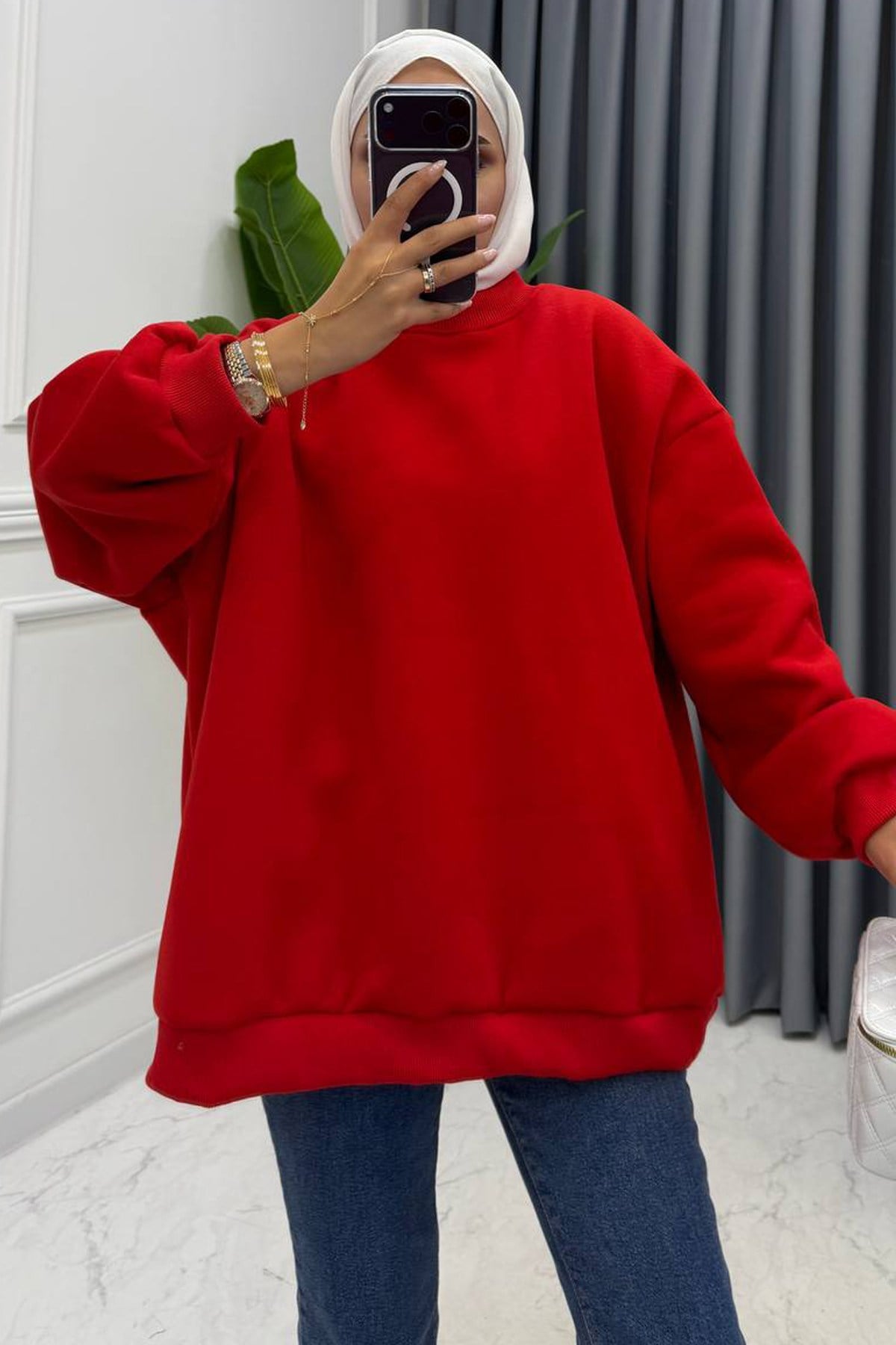 OVERSİZE SWEAT KIRMIZI