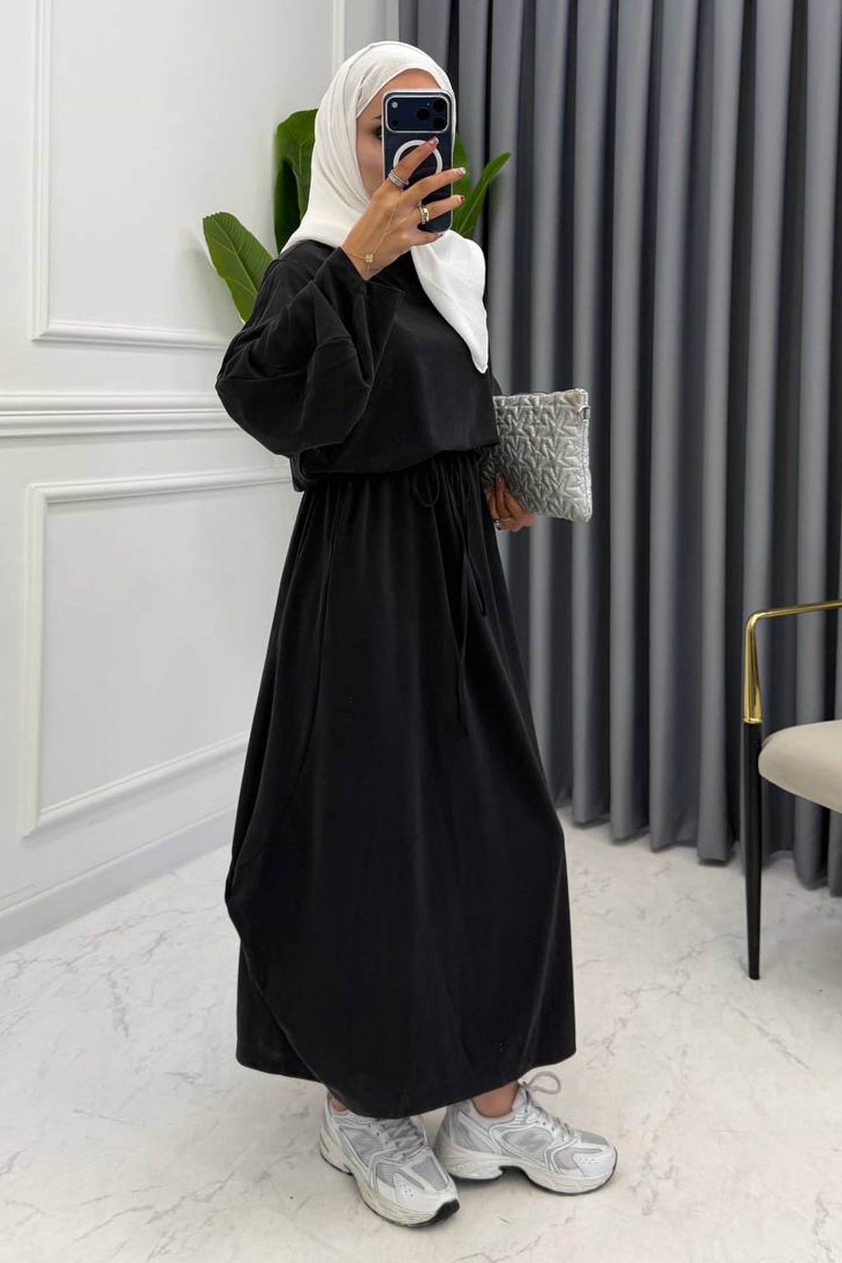 ŞALVAR MODEL ELBİSE SİYAH