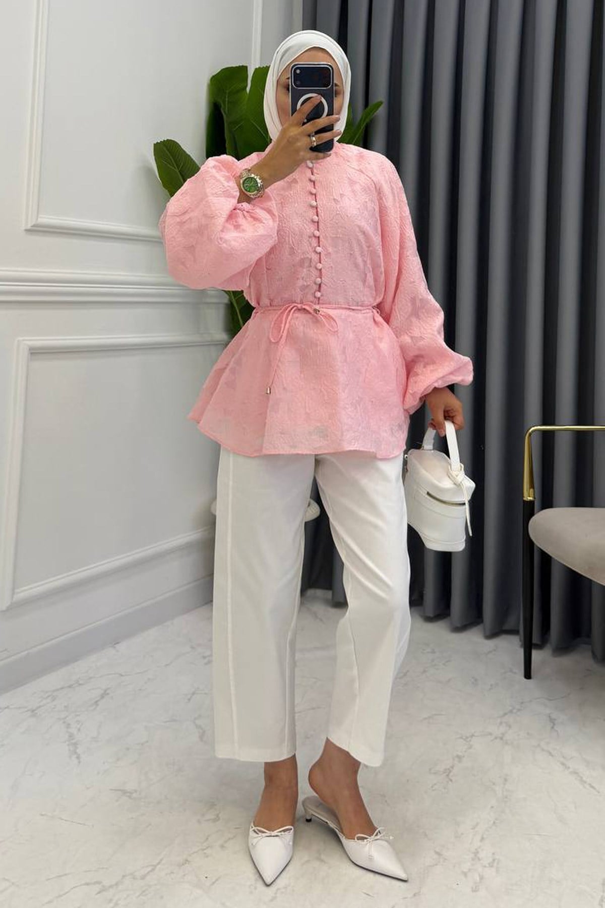 VİTLE BRODE TUNİK PEMBE