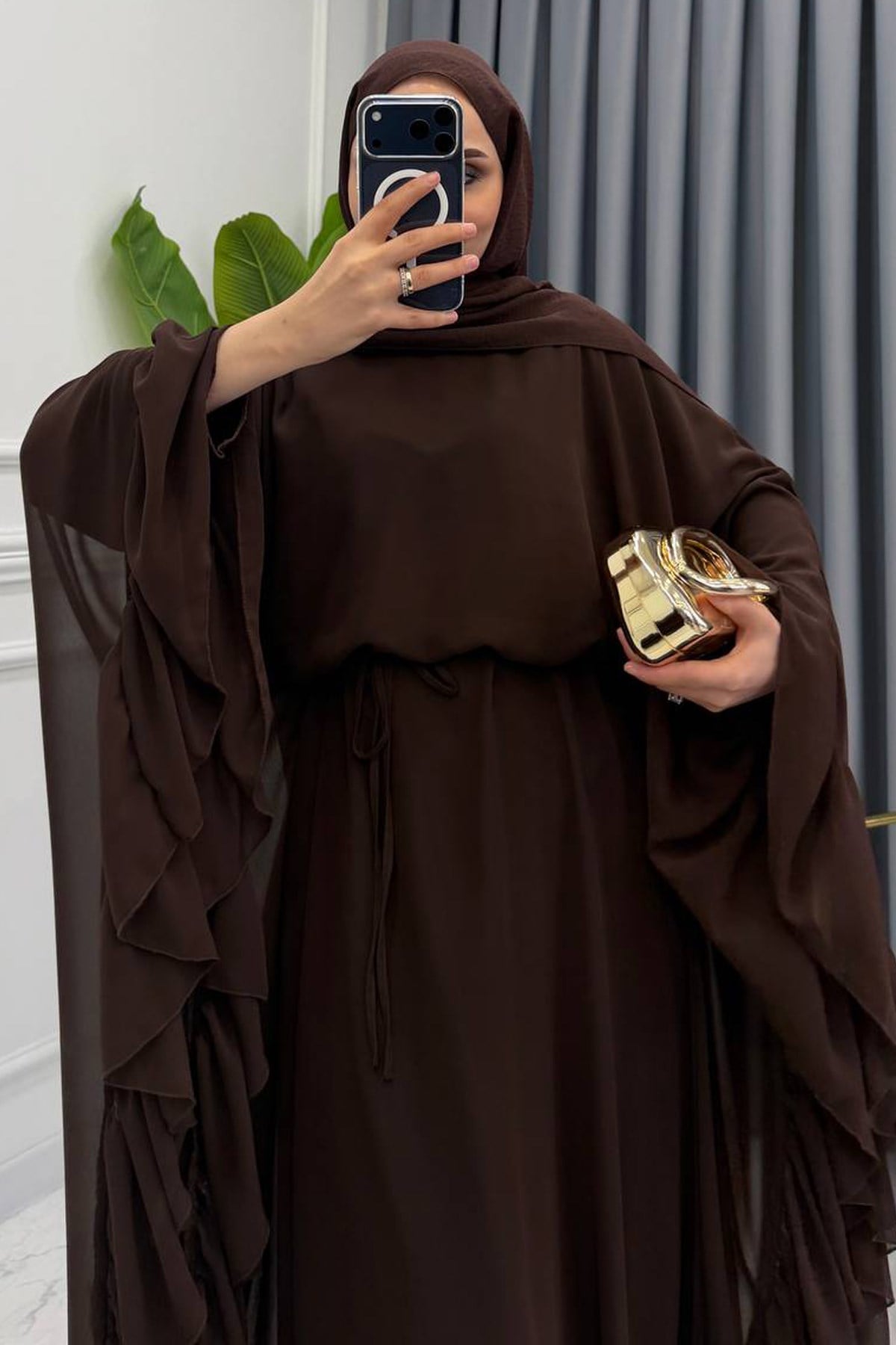 YARASA MODEL ABAYA KAHVE