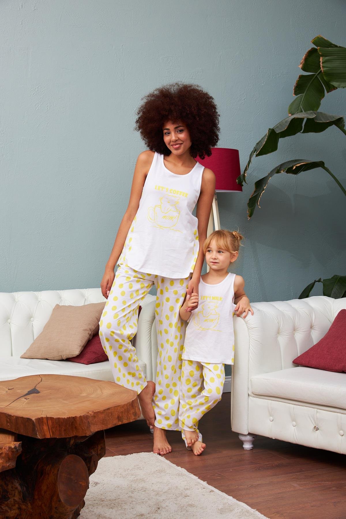 Lets Coffee Pijama Takımı Anne kız ayrı ayrı satılır fiyatları farklıdır