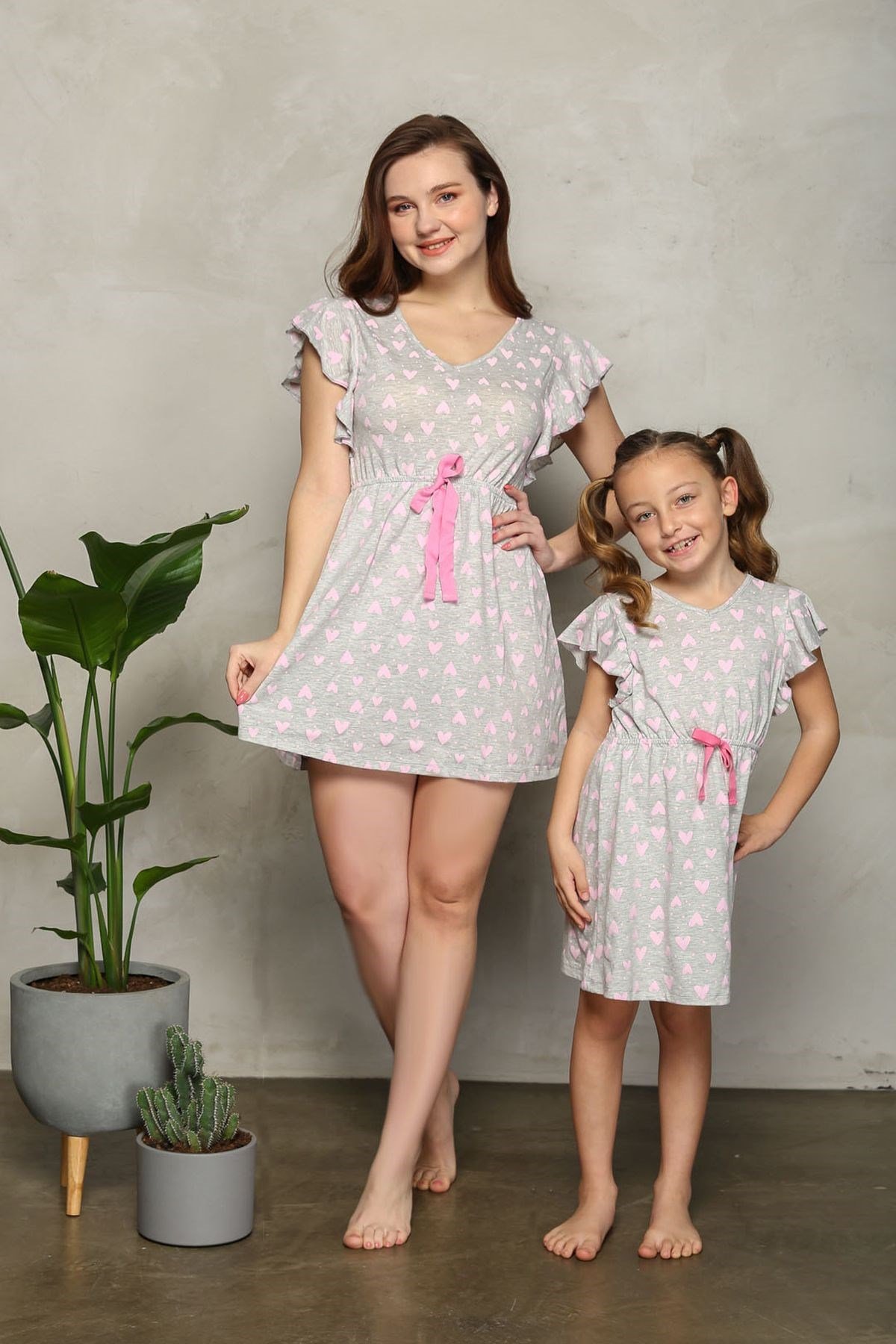 Pink Love Elbise (Anne ve Kız Kombin yapılabilir)
