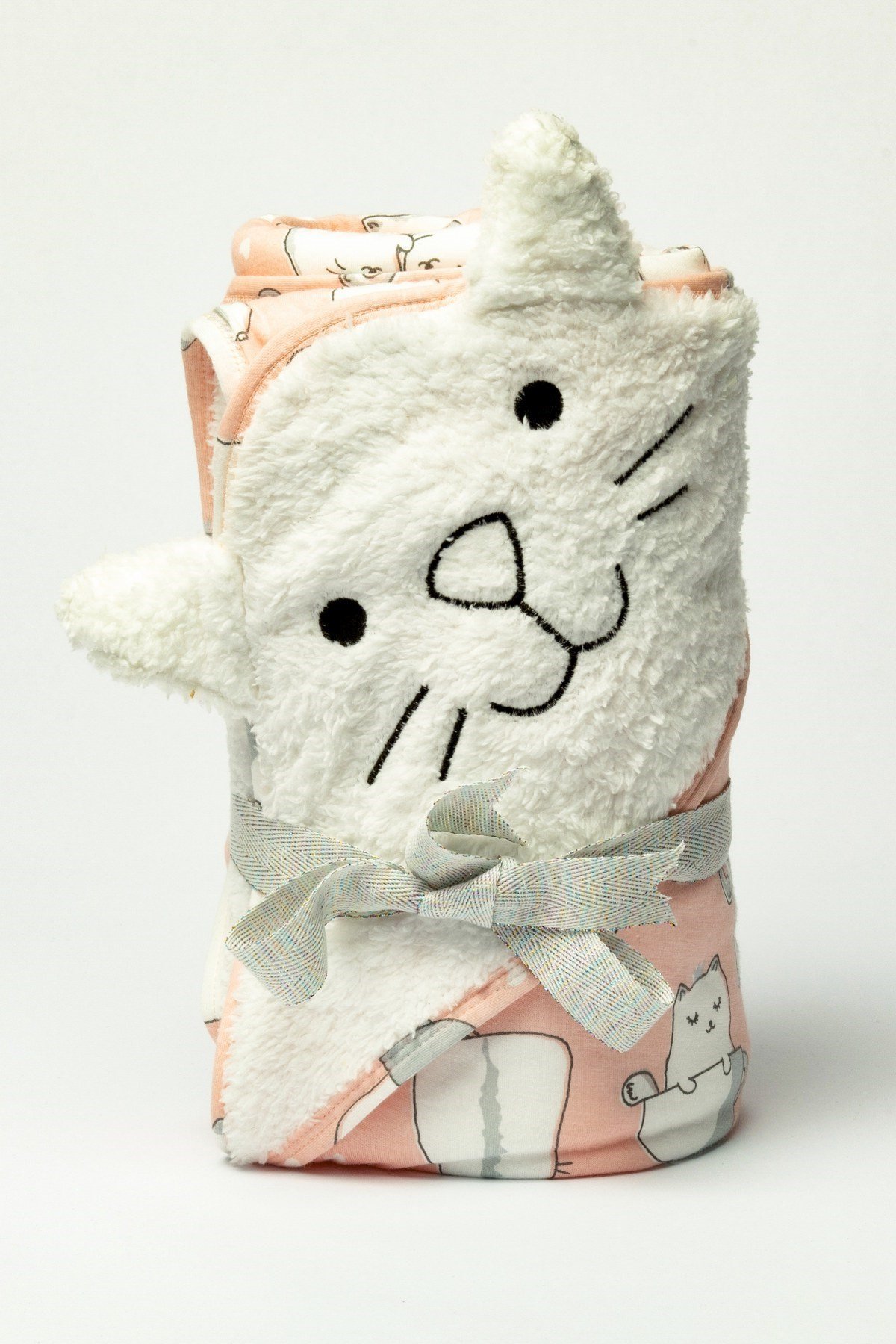 Puffy Kedi Nakışlı Battaniye