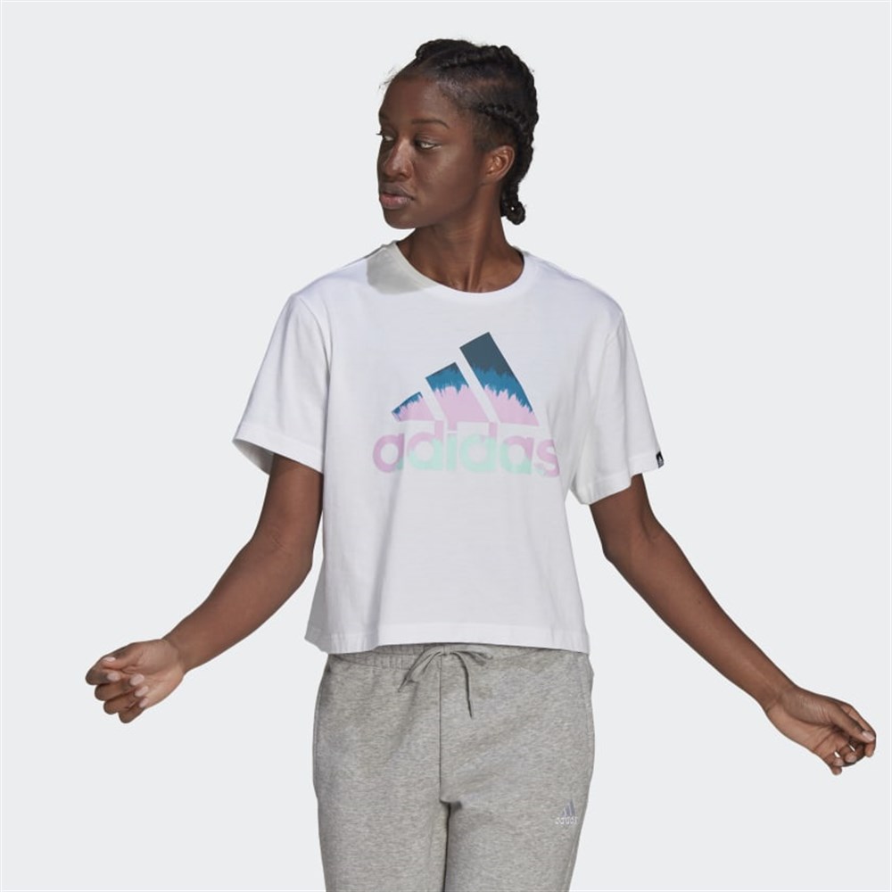 Adidas W Farm G Cro T Kadın Beyaz T-shirt - GL0825
