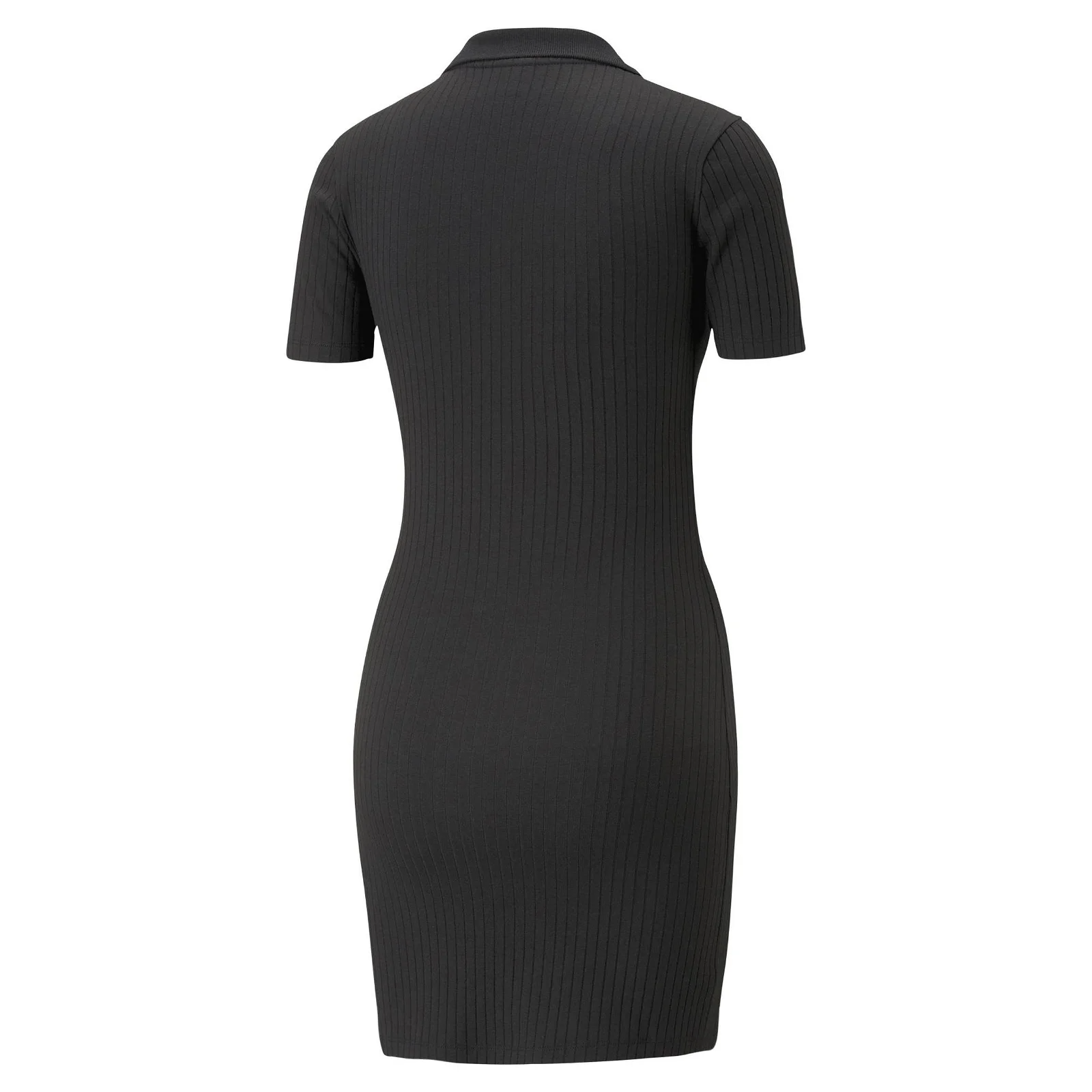 Classıcs Ribbed V-Collar Dress Kadın Elbise