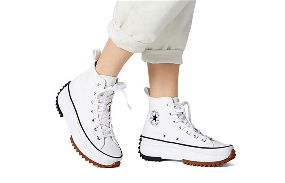 Converse Run Star Hike Canvas Platform Kadın Beyaz Günlük Spor Ayakkabı - 166799C