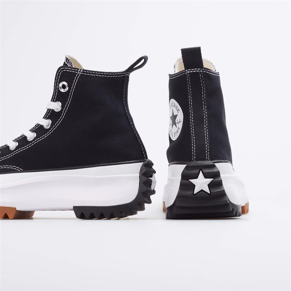 Converse Run Star Hike Canvas Platform Kadın Siyah Günlük Spor Ayakkabı - 166800C