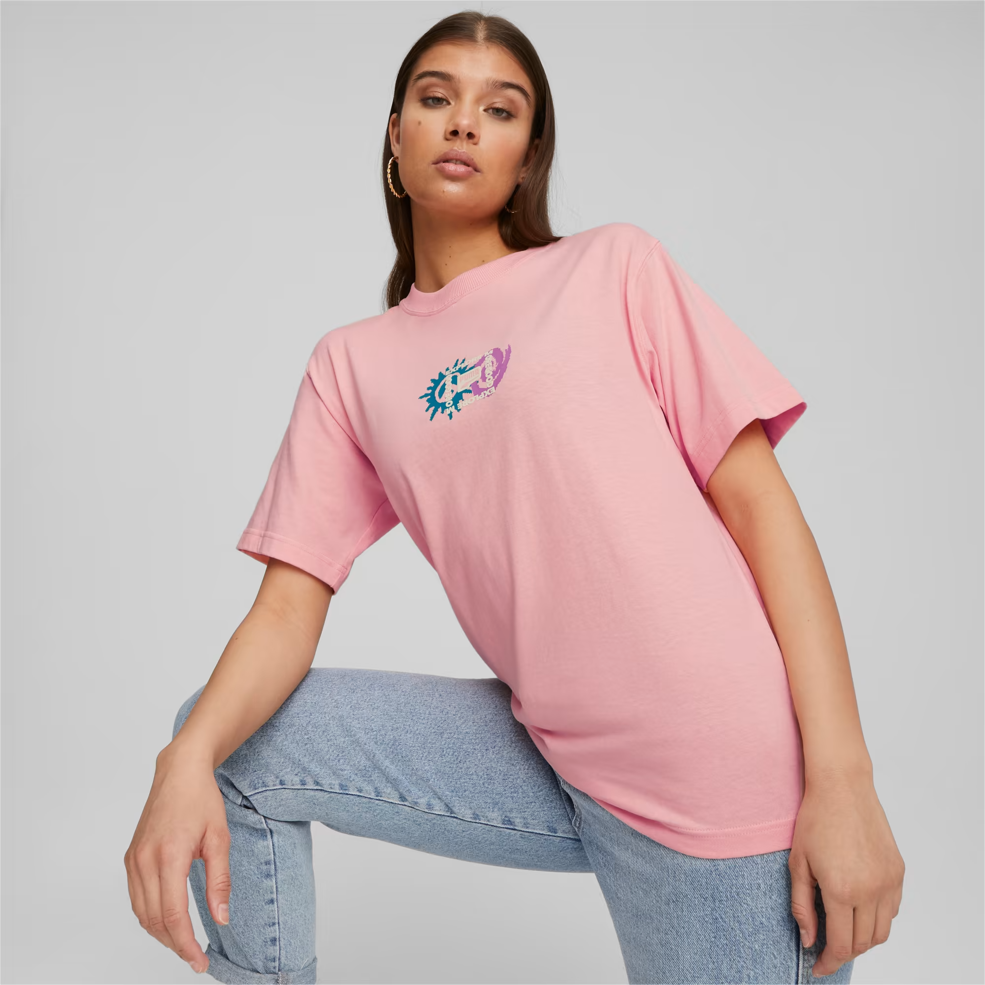 Downtown Relaxed Graphic Tee Kadın T-shirt