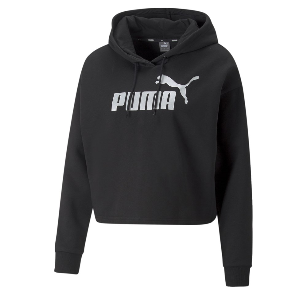 Ess+ Metallic Logo Cropped Hoodie Fl