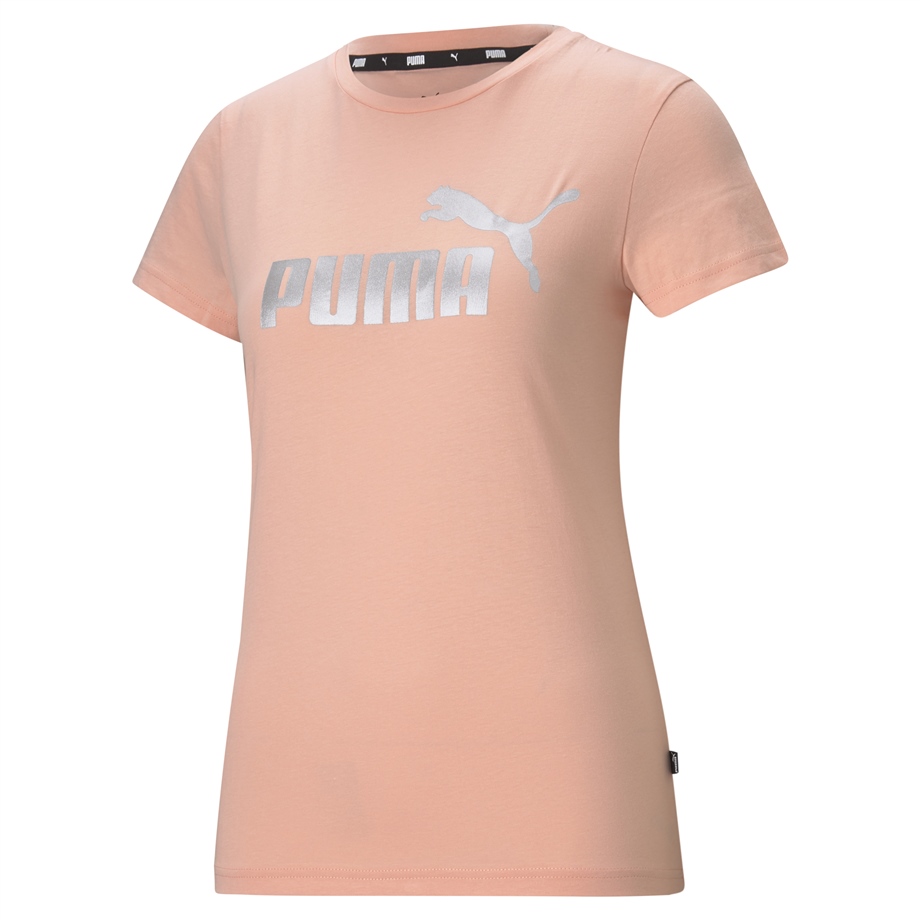 ESS+ Metallic Logo Tee Apricot Blush-Sil
