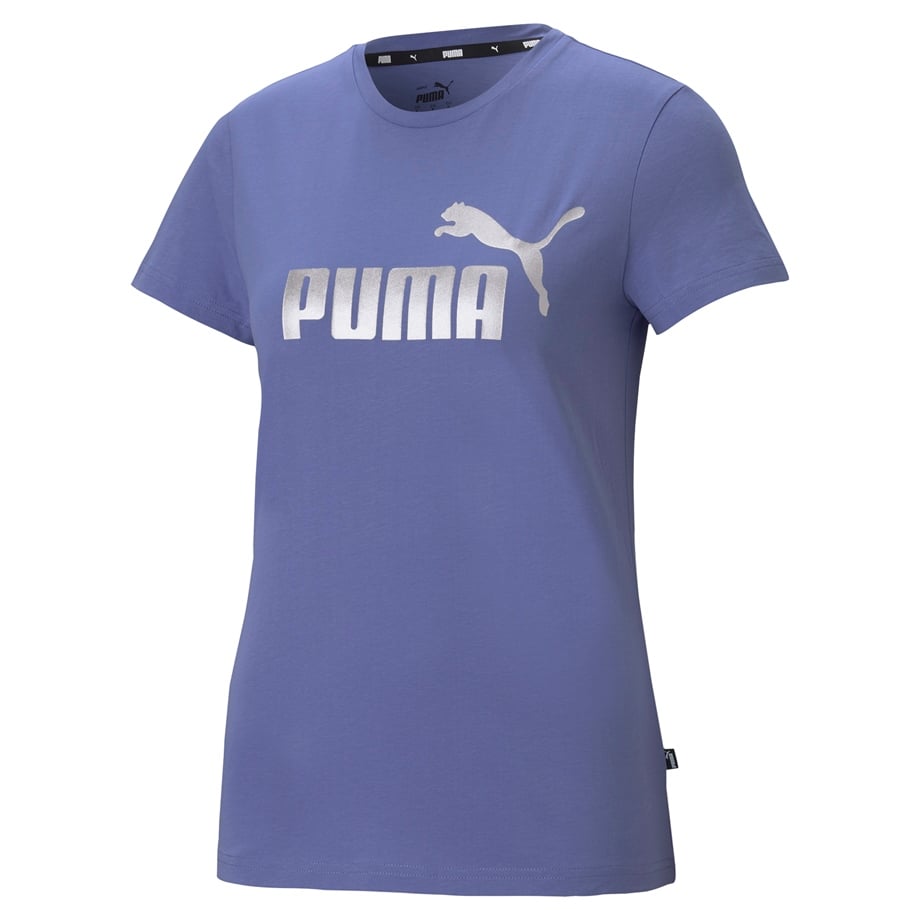 ESS+ Metallic Logo Tee Hazy Blue-Silver