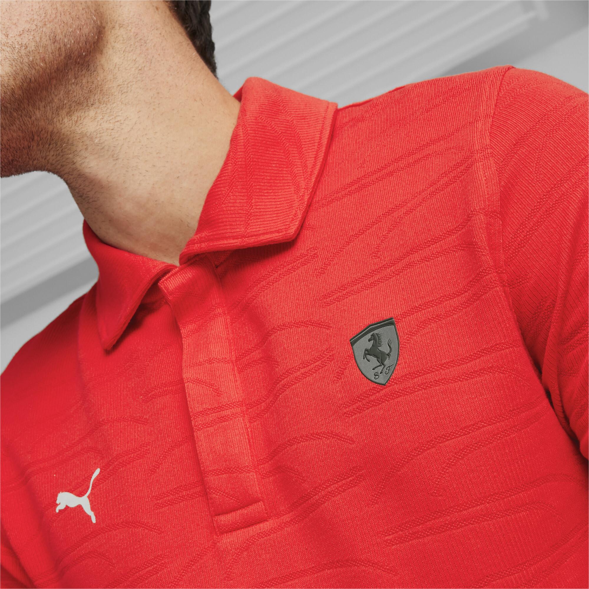 Ferrari Style Jacquard Polo Erkek T-shirt