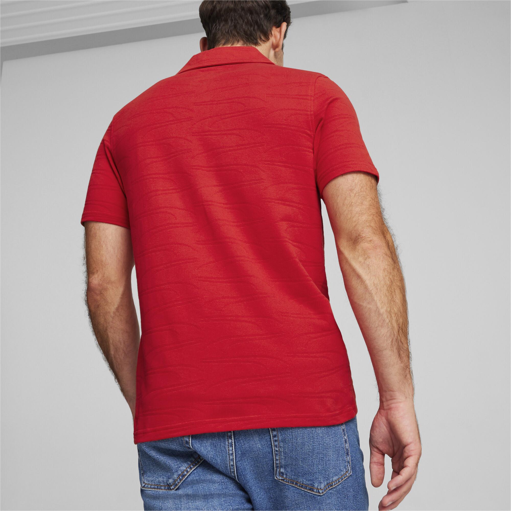 Ferrari Style Jacquard Polo Erkek T-shirt