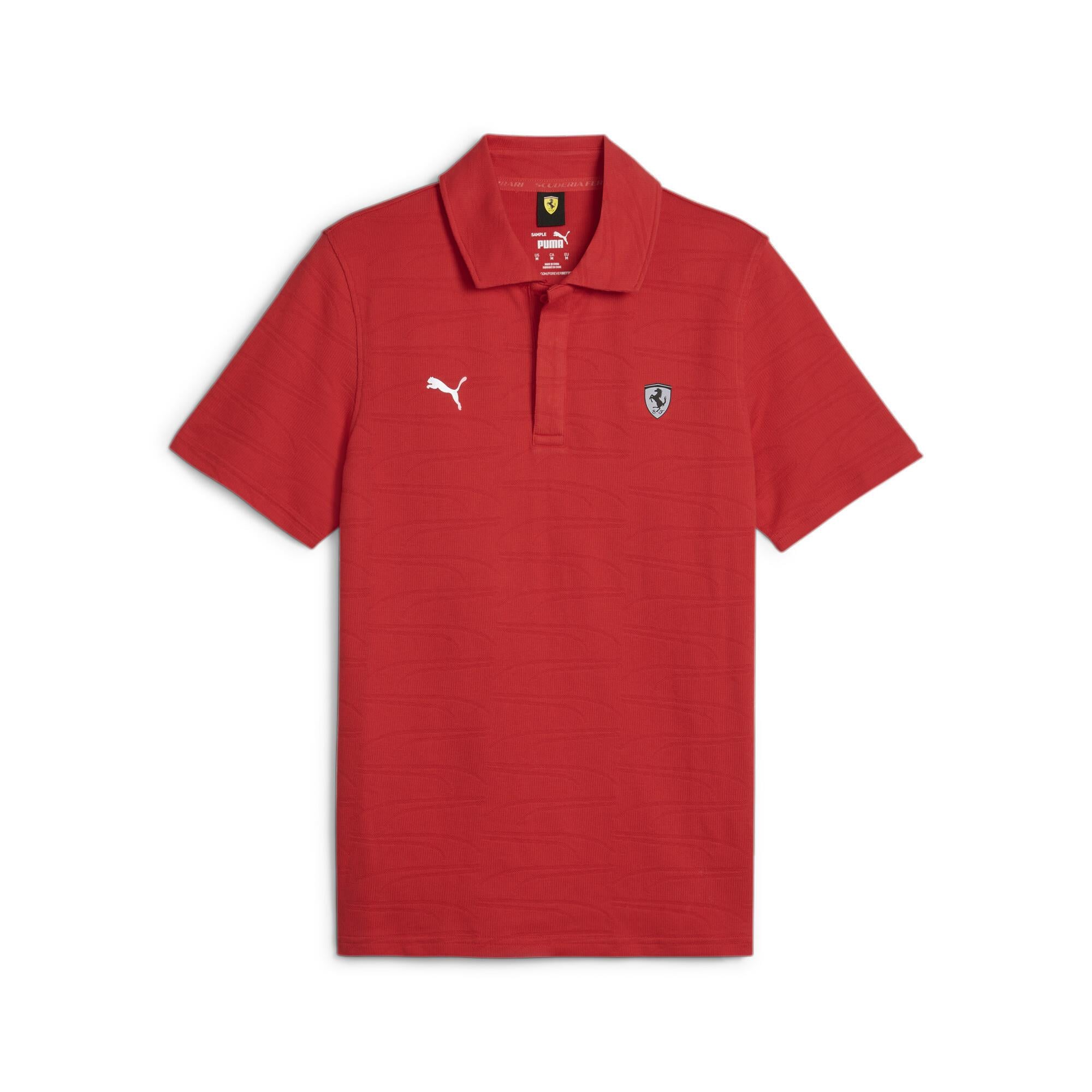 Ferrari Style Jacquard Polo Erkek T-shirt