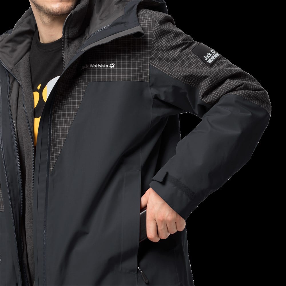 Jack Wolfskin Dna Rhapsody 3In1 M Erkek Siyah Outdoor Ceket -1114721-6350
