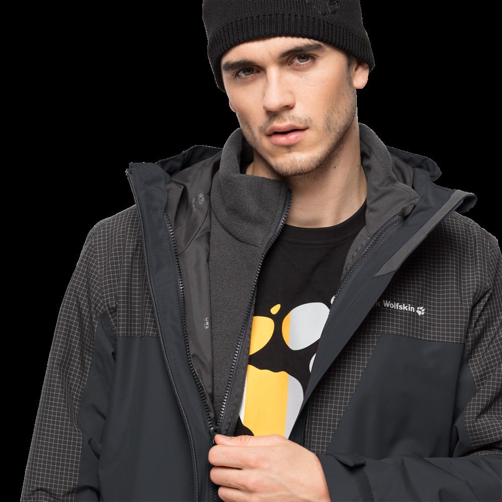 Jack Wolfskin Dna Rhapsody 3In1 M Erkek Siyah Outdoor Ceket -1114721-6350