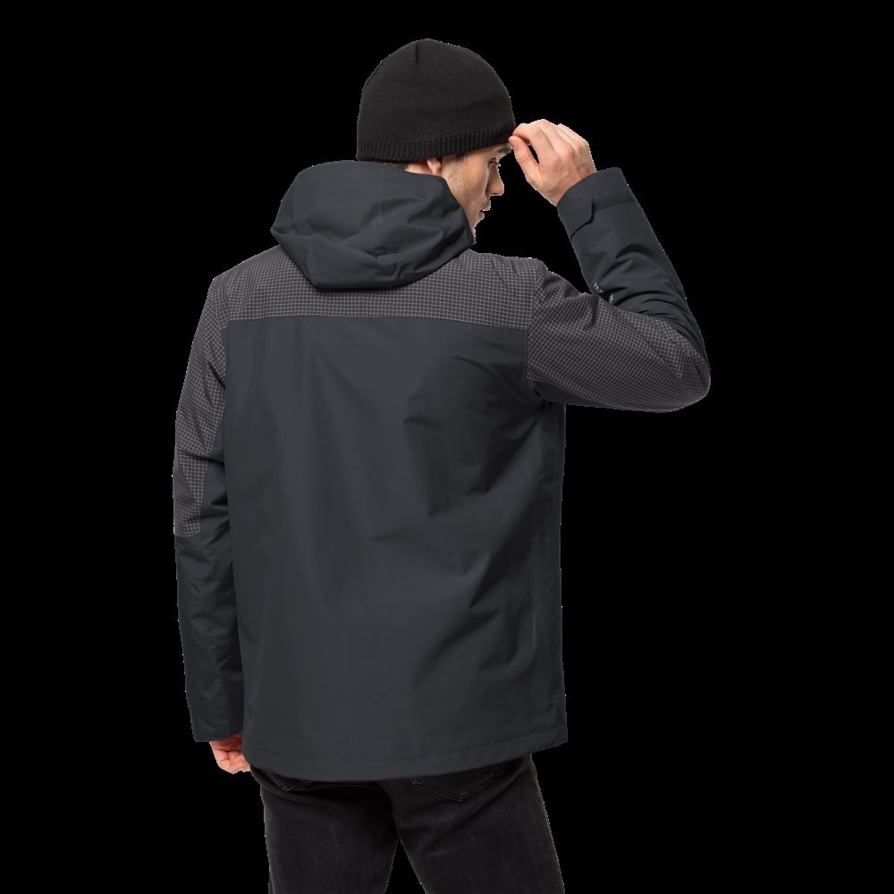 Jack Wolfskin Dna Rhapsody 3In1 M Erkek Siyah Outdoor Ceket -1114721-6350