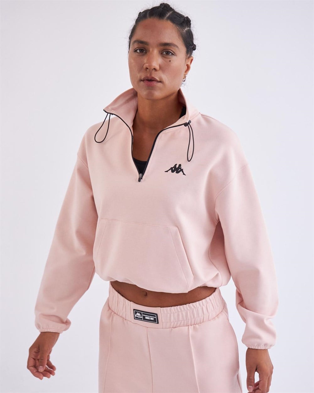 Kappa Authentic Letia Tk Kadın Pembe Günlük Sweatshirt - 381I2RW-W71