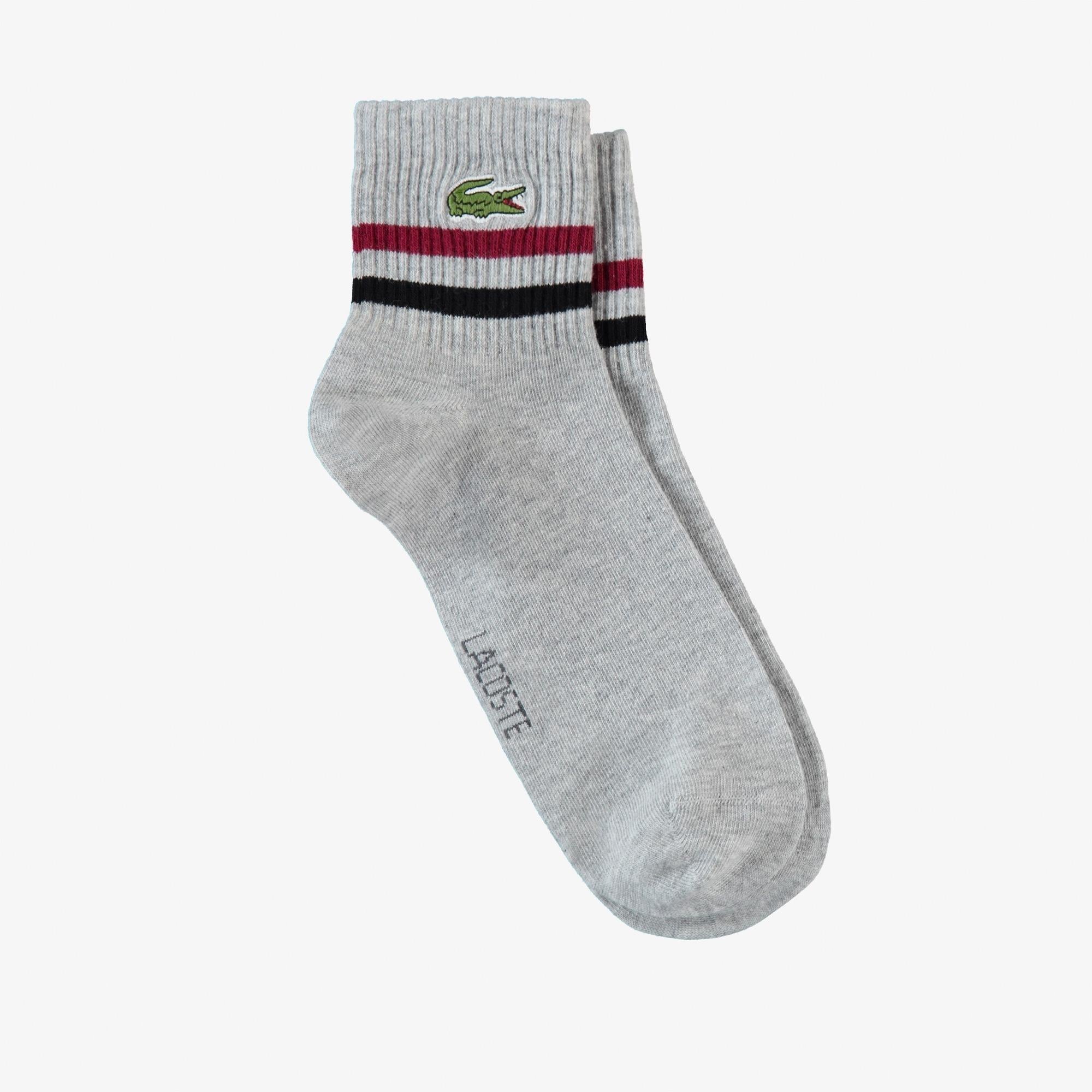 Lacoste Erkek Çizgili Gri Çorap