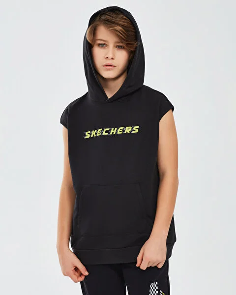 Lightweight Fleece Two Yarn B Sleeveless Hoodie Sweatshirt Çocuk Sweatshirt
