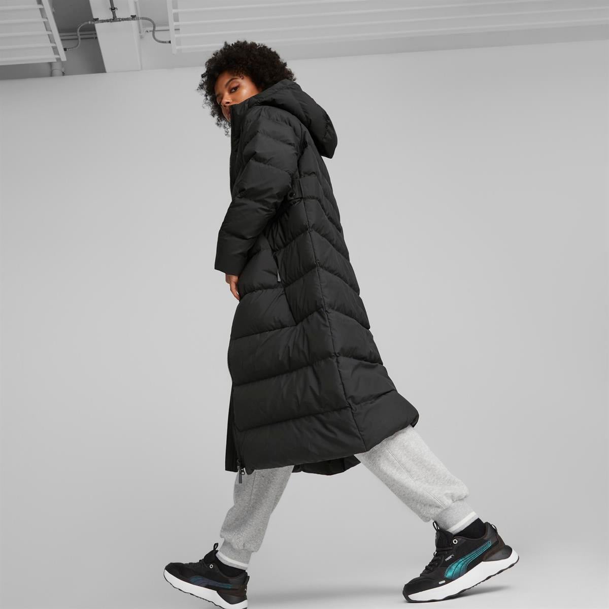 Long Hooded Down Coat Kadın Mont