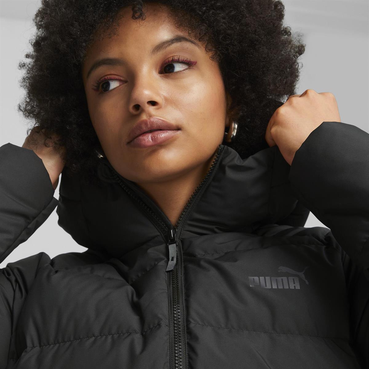 Long Hooded Down Coat Kadın Mont