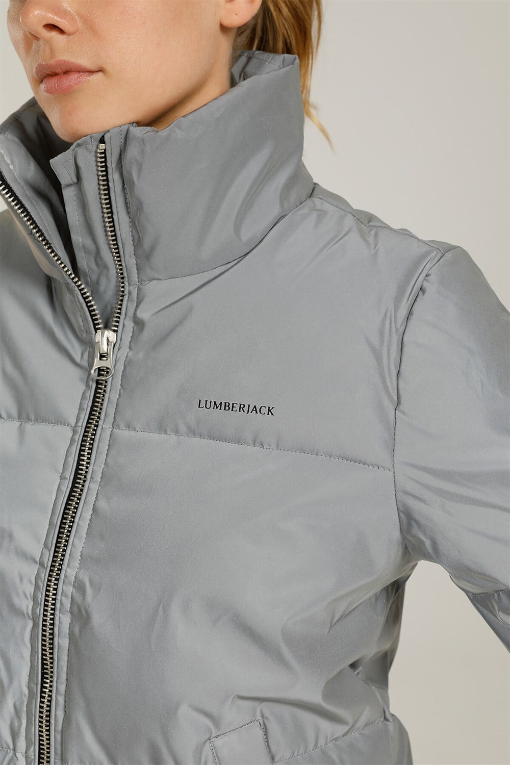 Lumberjack 1W Sn37 Space Coat  1Pr Kadın Gri Kısa Mont -101044549