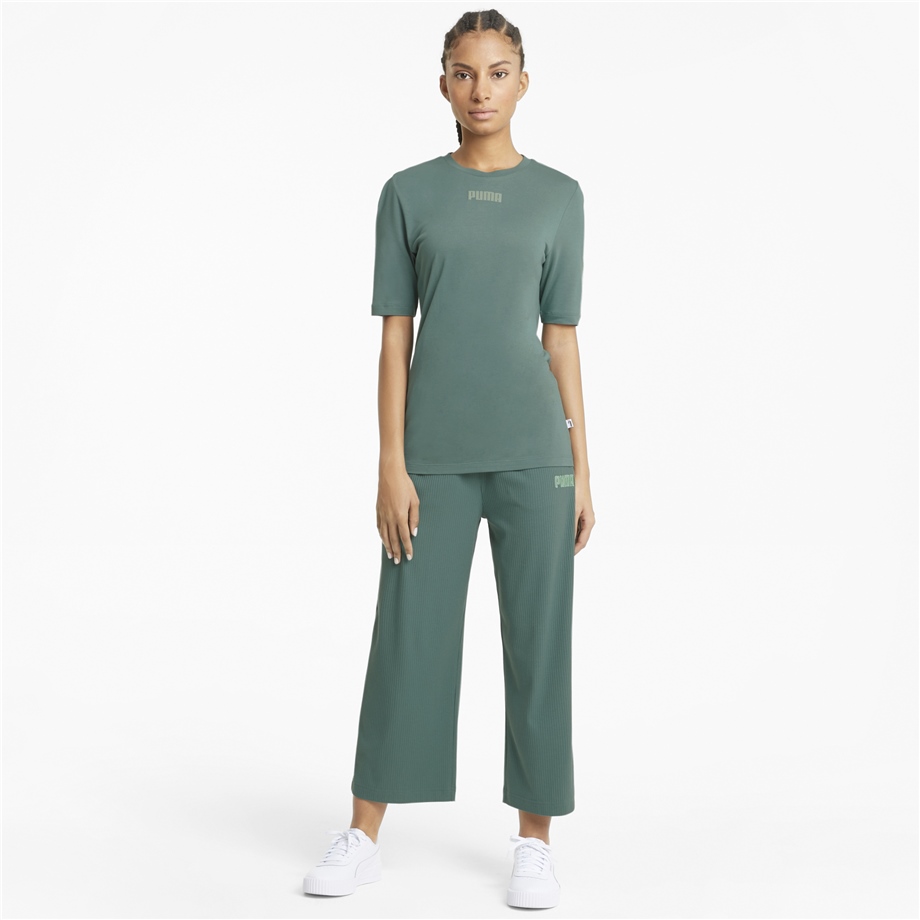 Modern Basics Ribbed Wide Pants Blue Spr