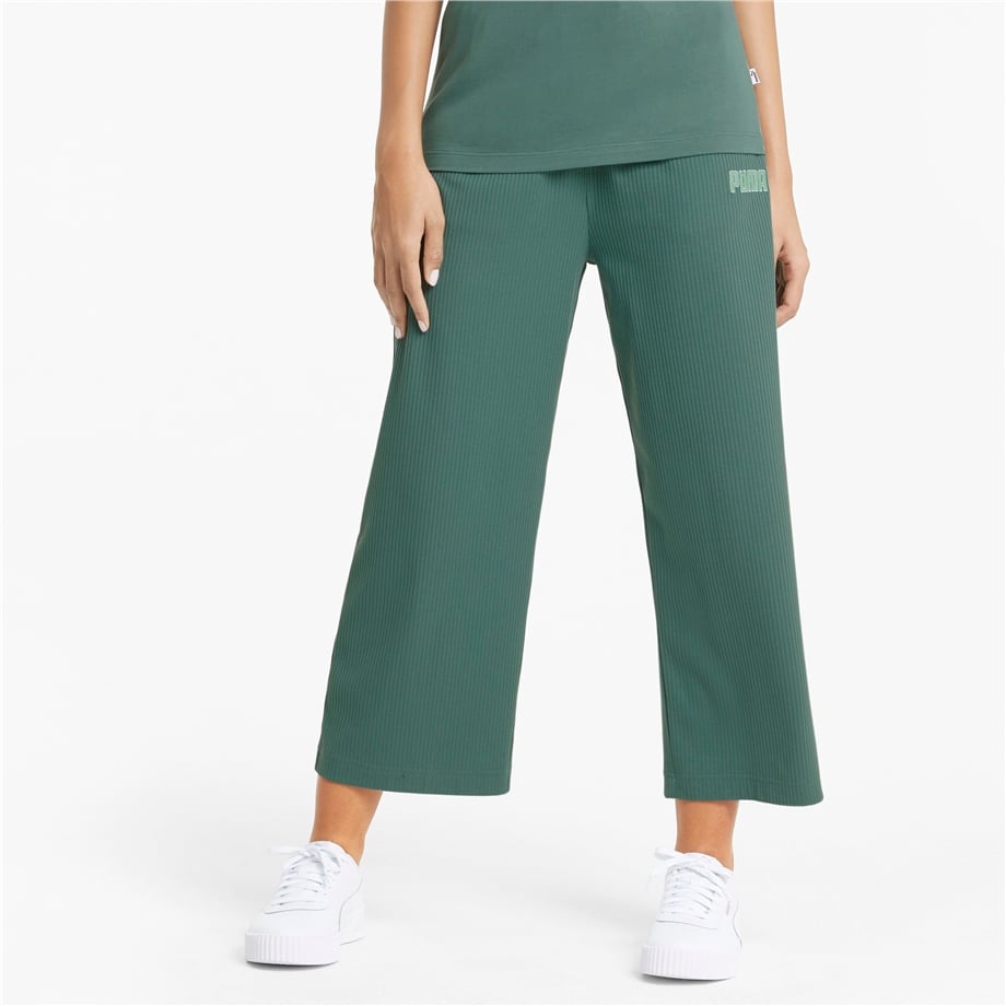 Modern Basics Ribbed Wide Pants Blue Spr