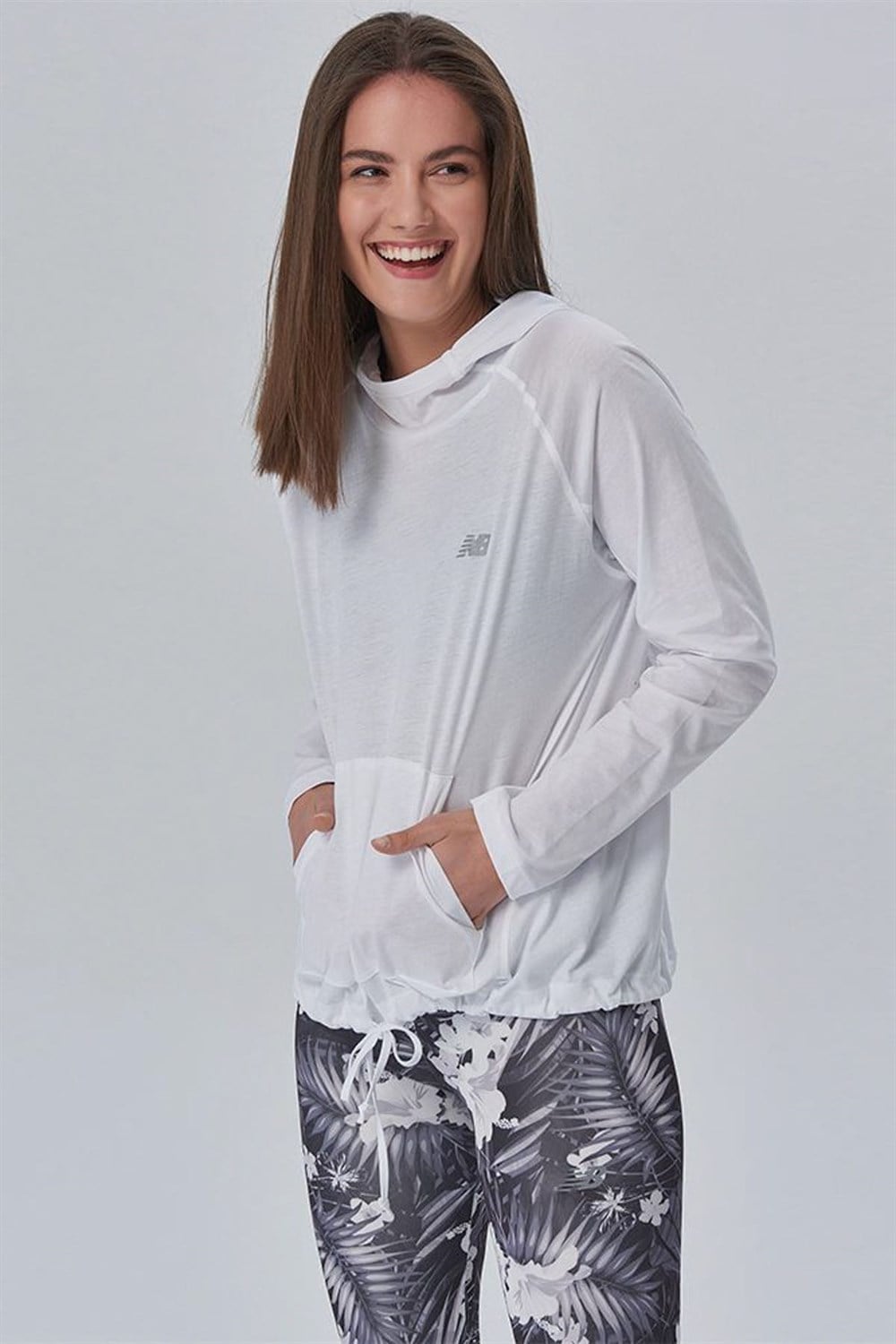 New Balance Loose Kadın Kapüşonlu Sweatshirt - WTH1961-WT