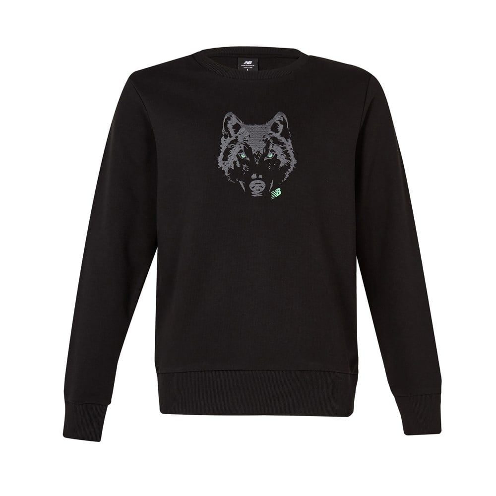 New Balance NB Mens Lifestyle Sweatshirt Erkek Siyah Günlük Sweatshirt - MNC1227-BK