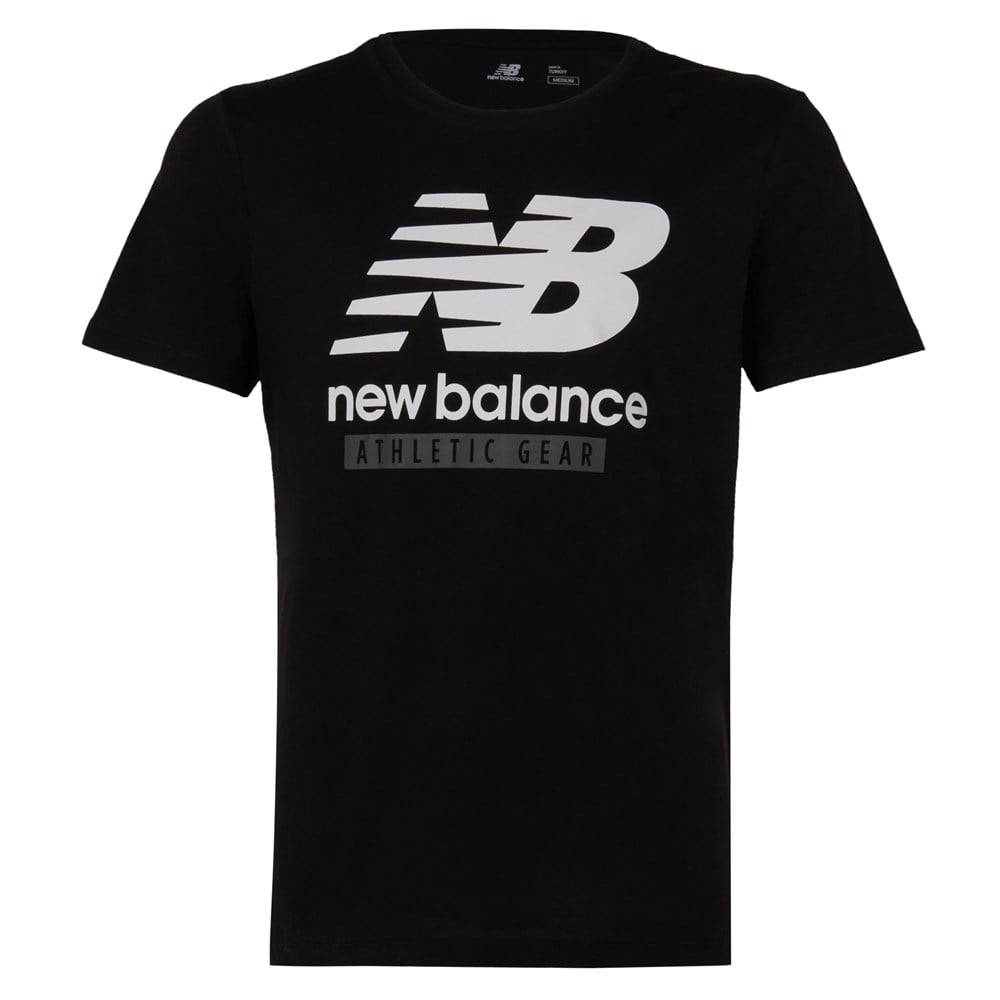 New Balance NB Mens Lifestyle T-shirt Erkek Siyah Günlük T-shirt - MNT1205-BK