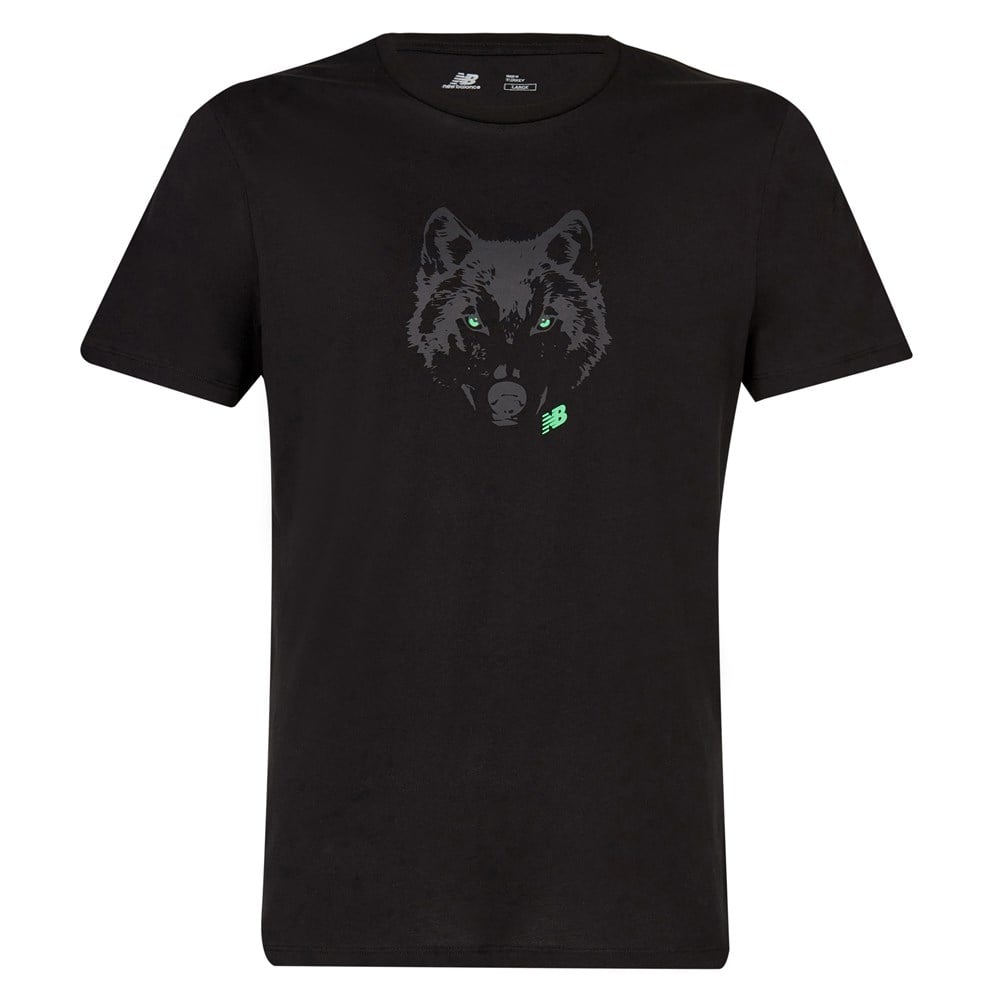 New Balance NB Mens Lifestyle T-shirt Erkek Siyah Günlük T-shirt - MNT1226-BK