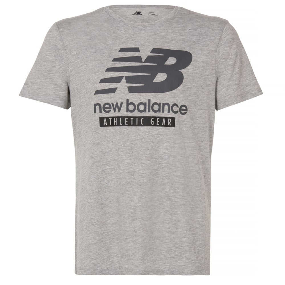 New Balance NB Mens Lifestyle T-shirt Erkek Gri Günlük T-shirt - MNT1205-AG
