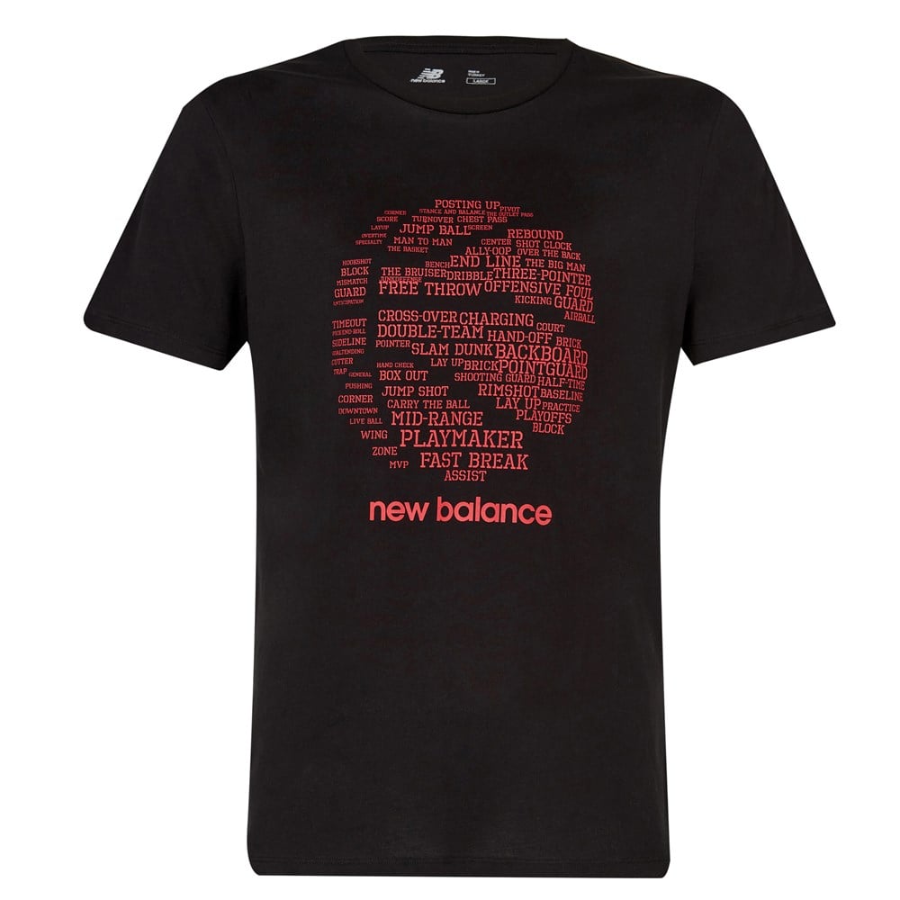 New Balance NB Mens Lifestyle T-shirt Erkek Siyah Günlük T-shirt - MNT1234-BK