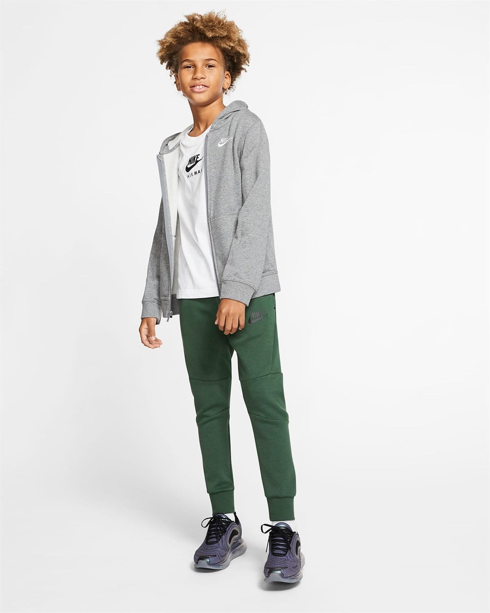Nike B Nsw Hoodıe Fz Club Çocuk Gri Sweatshirt - BV3699-091