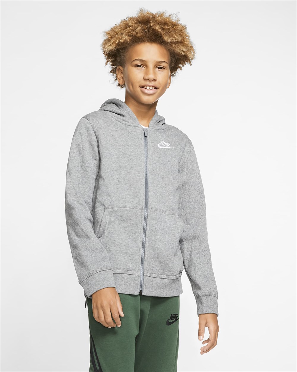Nike B Nsw Hoodıe Fz Club Çocuk Gri Sweatshirt - BV3699-091