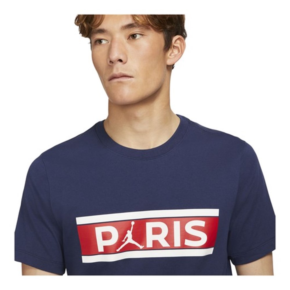 Nike M J Psg Wordmark Tee Erkek Lacivert T-shirt - DB6510-410