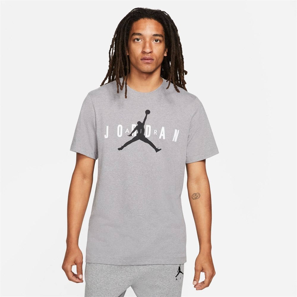 Nike M J Ss Ctn Jrdn Aır Wrdmrk Erkek Gri T-shirt - CK4212-092