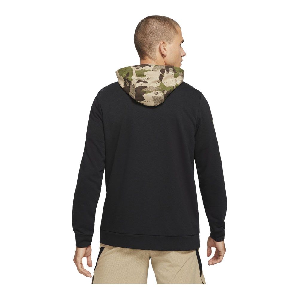 Nike M Nk Df Fz Fa Camo Erkek Siyah Sweatshirt - DD1733-010