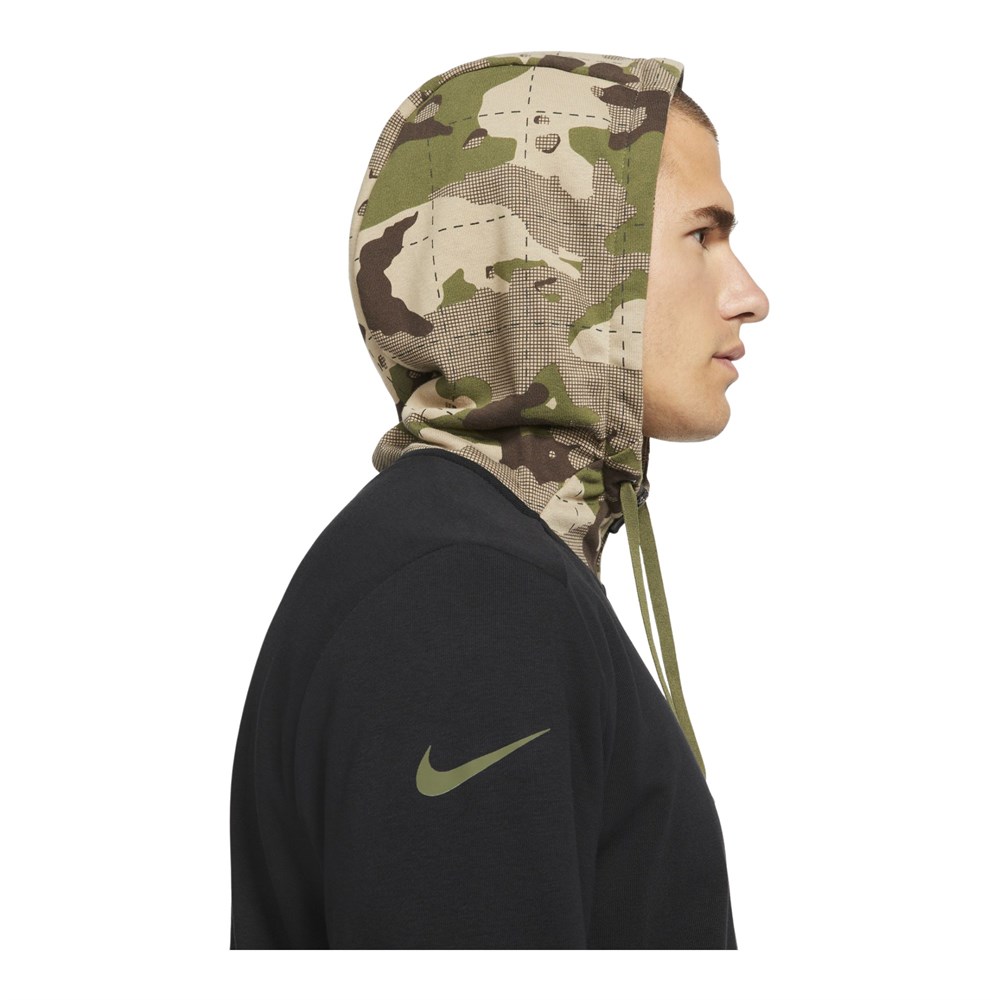 Nike M Nk Df Fz Fa Camo Erkek Siyah Sweatshirt - DD1733-010