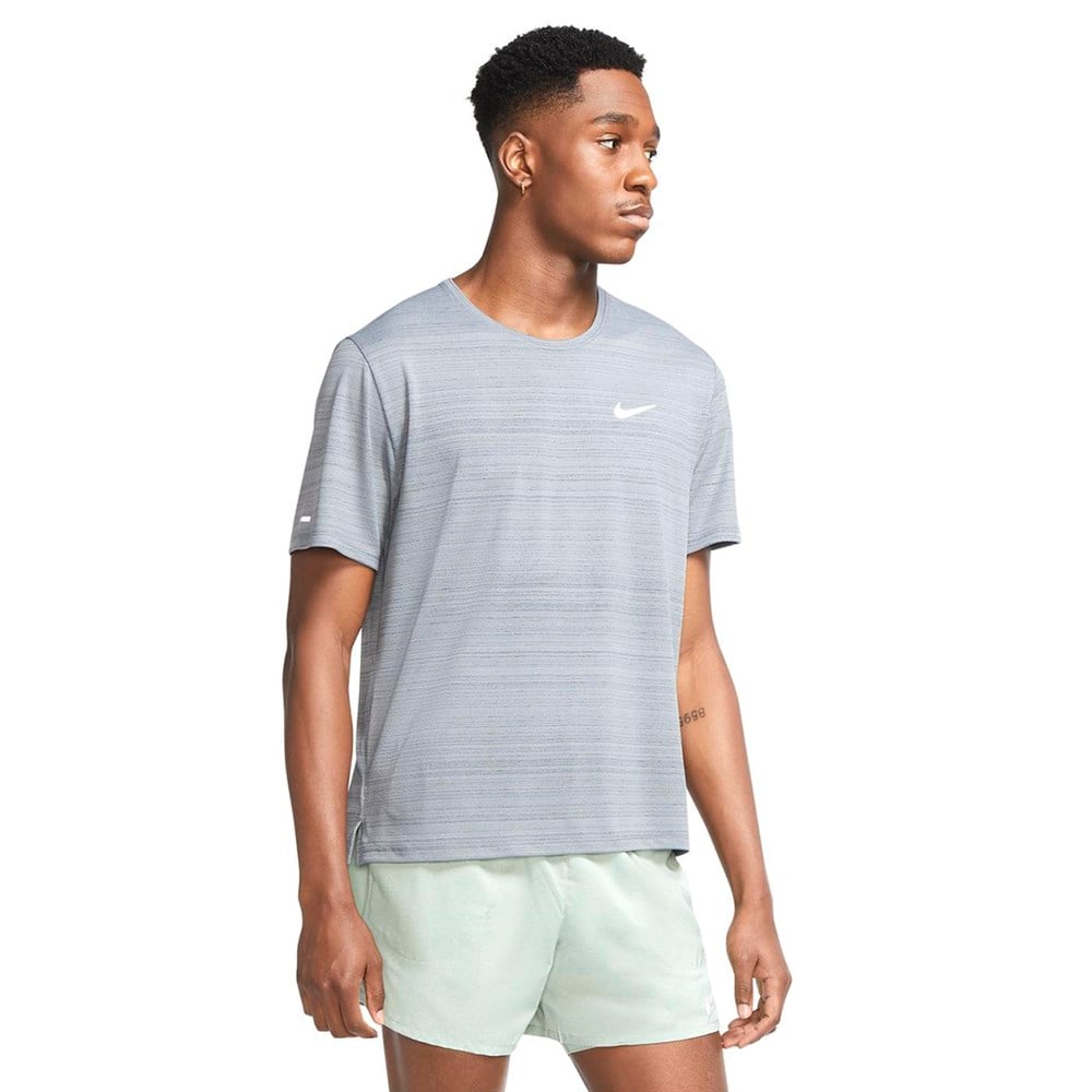 Nike M Nk Df Mıler Top Ss Erkek Gri T-shirt - CU5992-084