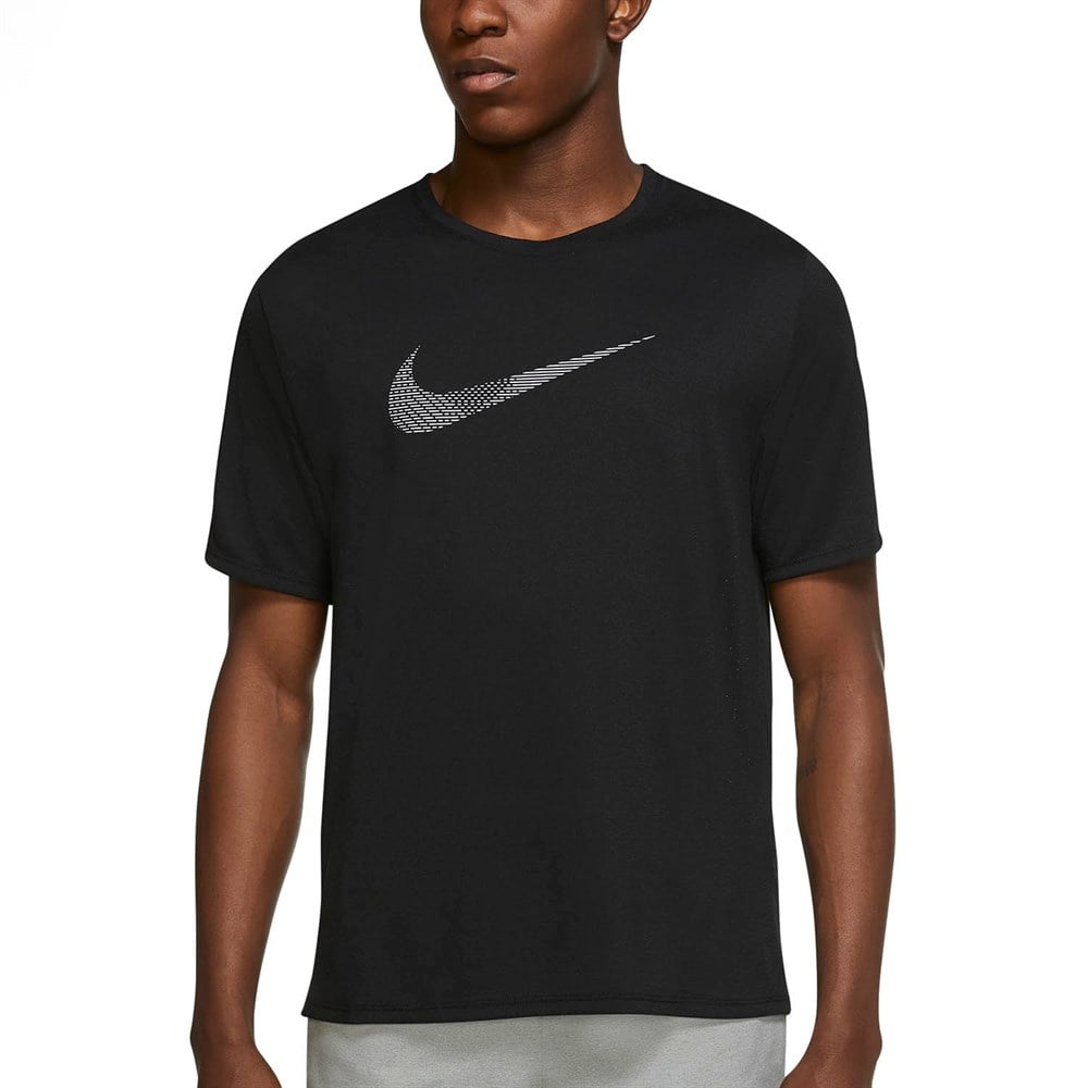 Nike M Nk Df Run Dvn Gx Mıler Ss Hy Erkek Siyah T-shirt - DD4780-010