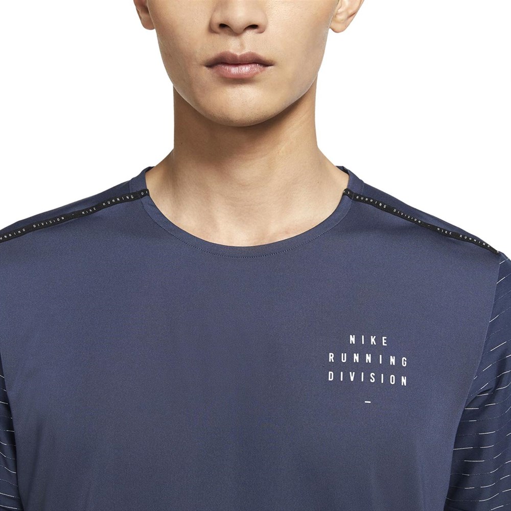 Nike M Nk Df Run Dvn Nv Rıse 365 Ss Erkek Mavi T-shirt - DD4851-437