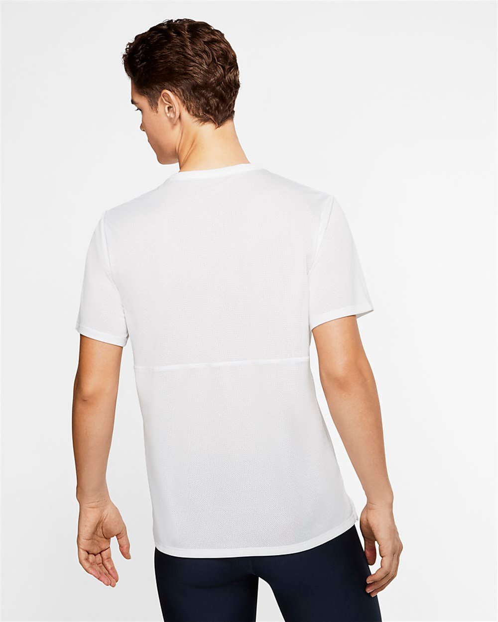 Nike M Nk Df Run Top Ss Erkek Beyaz T-shirt - CJ5332-100