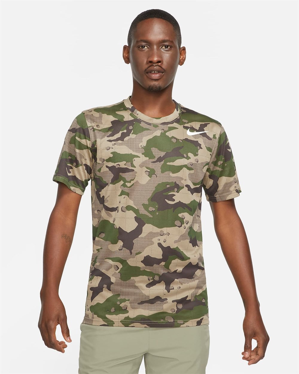 Nike M Nk Df Tee Lgd Camo Aop Erkek Haki T-shirt - DD6886-247