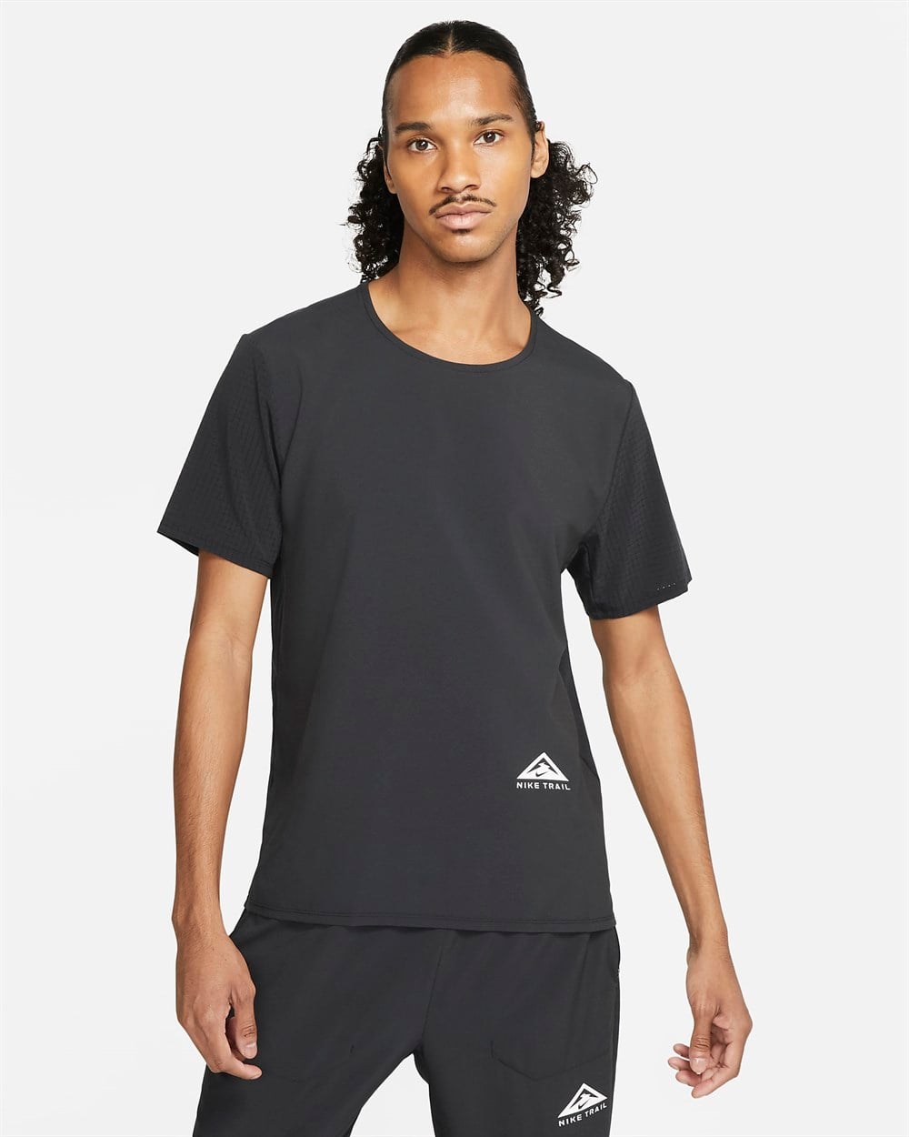 Nike M Nk Df Traıl Rıse 365 Ss Erkek Siyah T-shirt - CZ9050-010